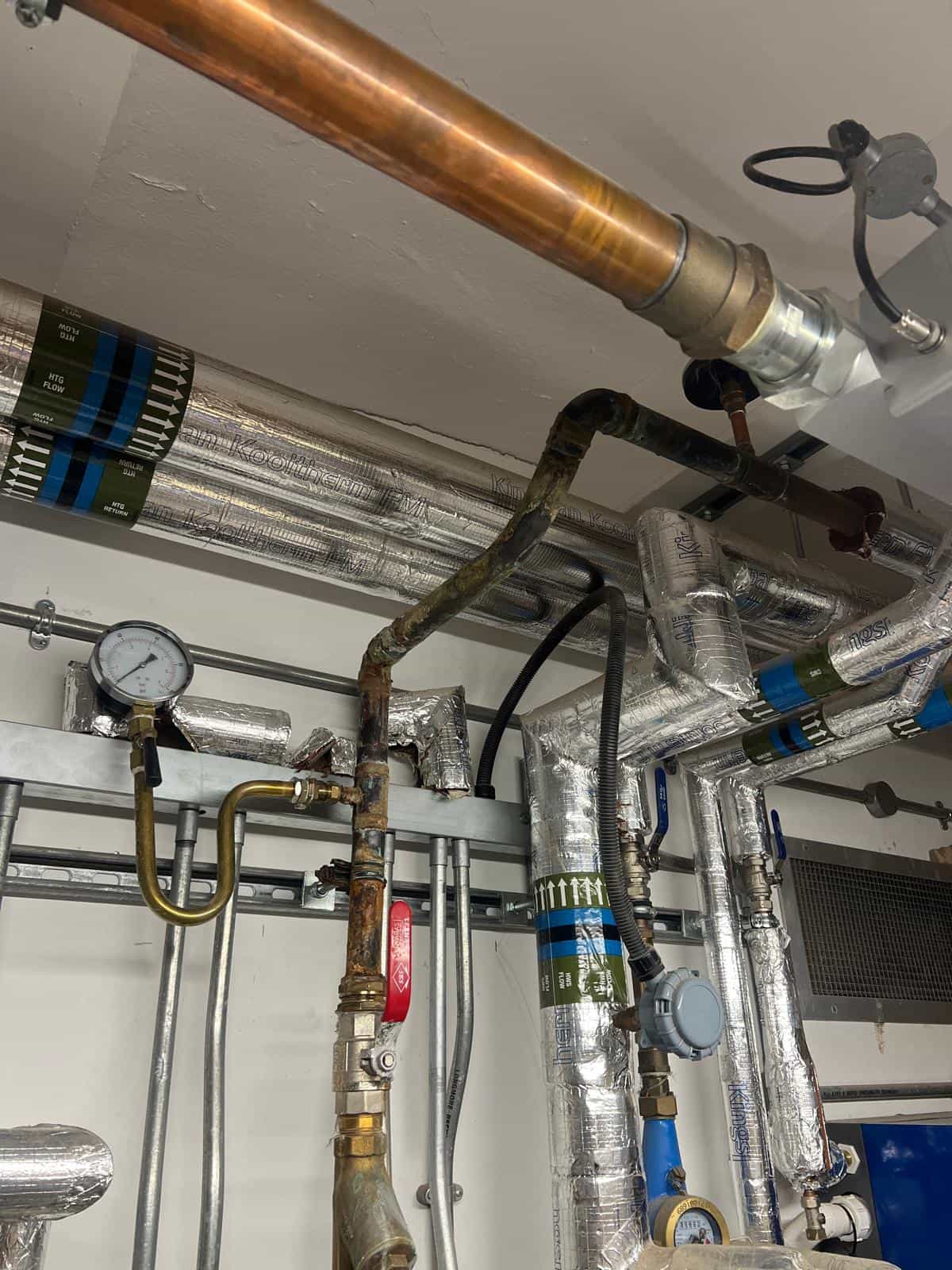 Commercial plant room pipework