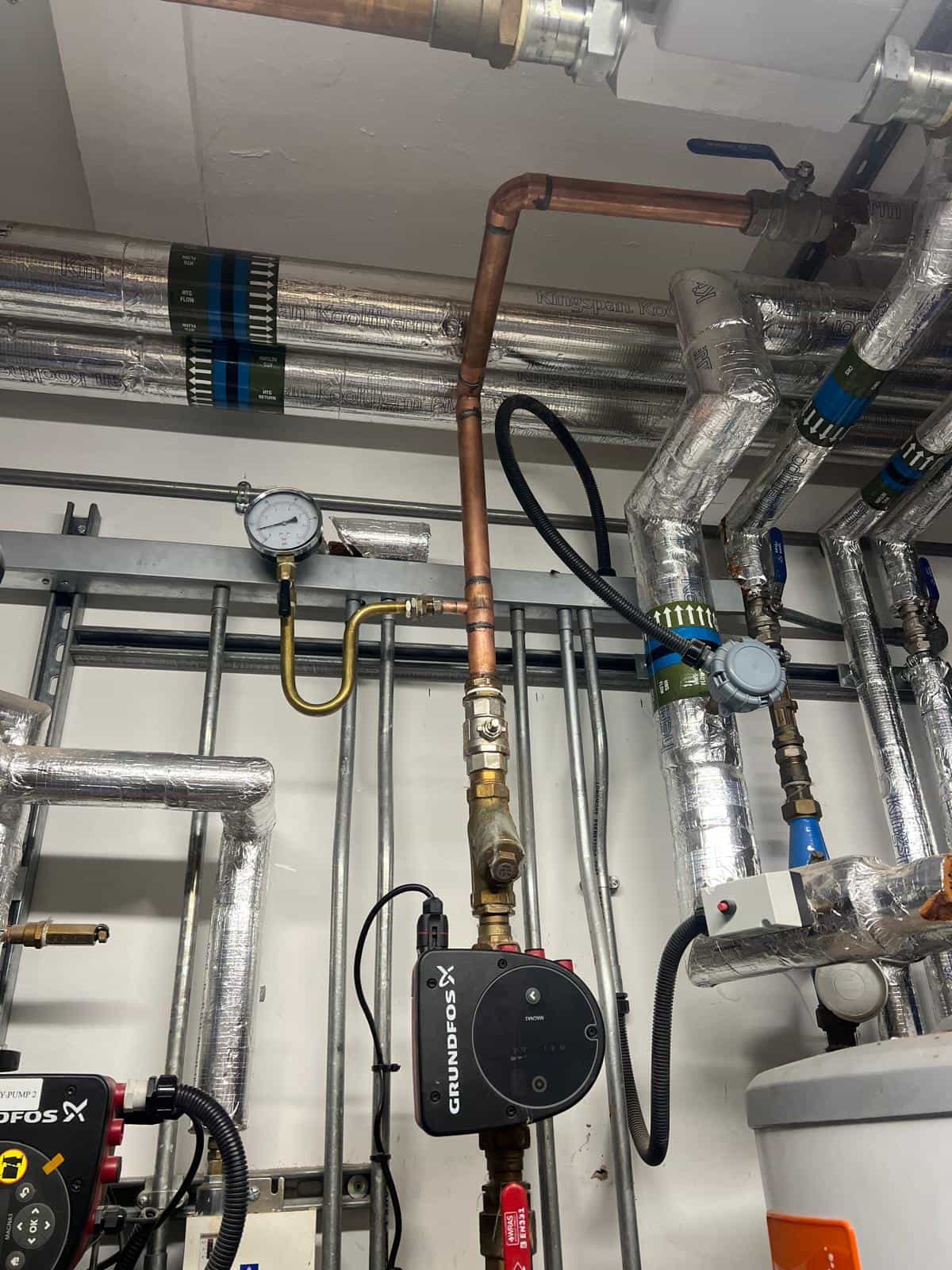 Commercial plant room pipework installation