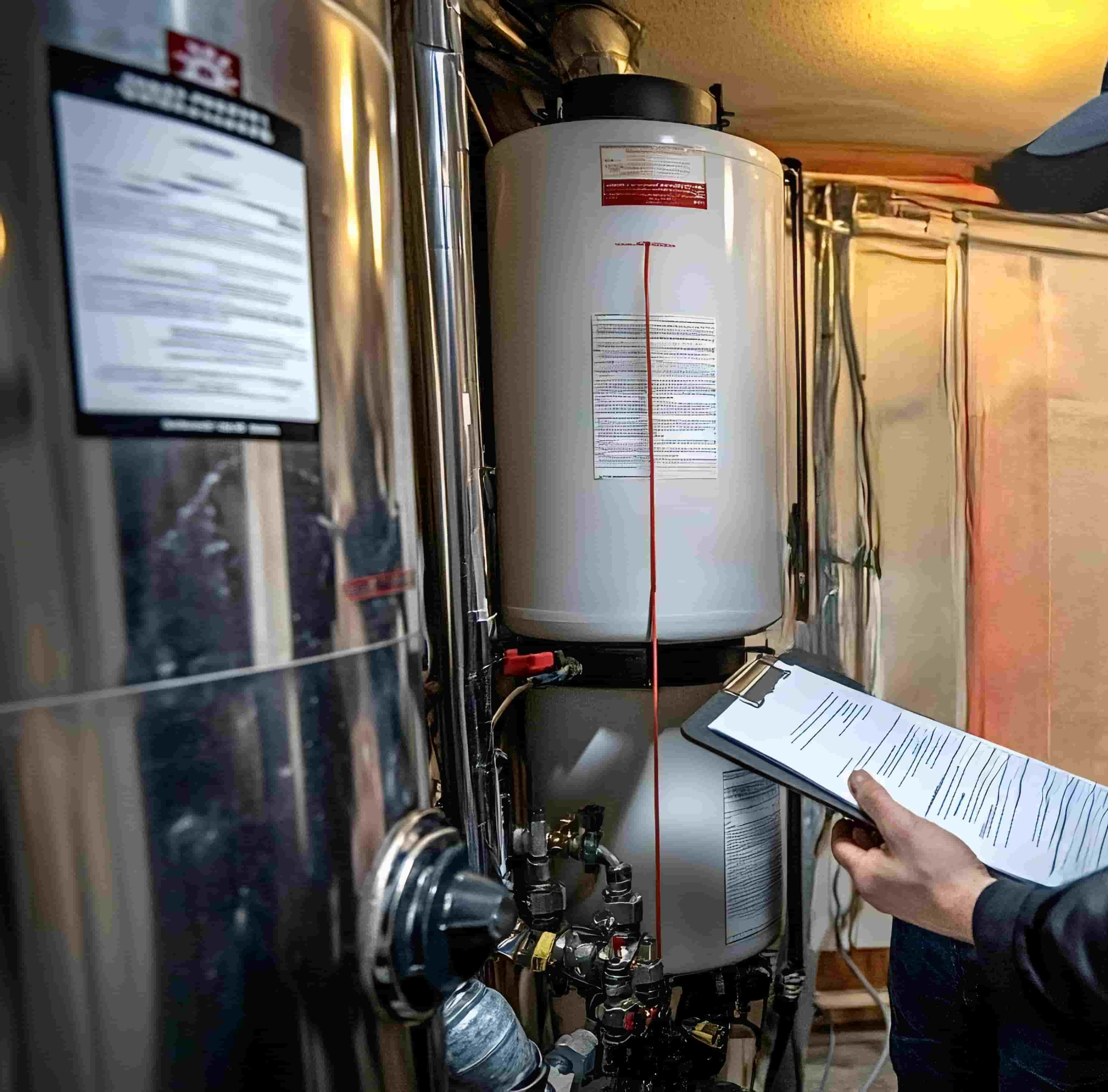 Professional gas safety inspection being conducted